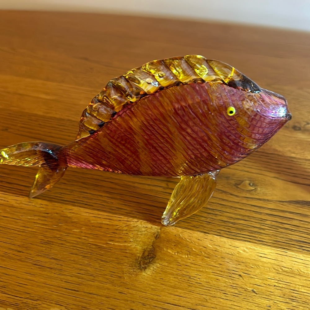 Stunning blown glass fish by Thames Glass.